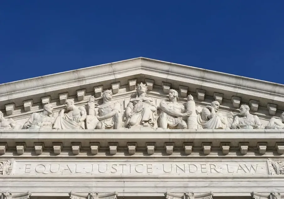 Supreme Court building facade with "Equal Justice Under Law" inscription